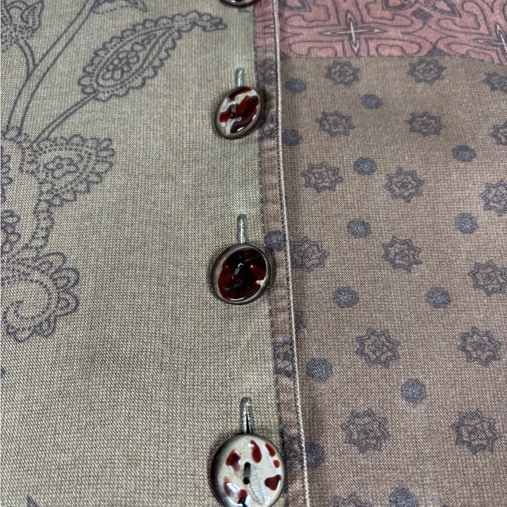 Coldwater Creek Patchwork Rayon Jacket Size L Art… - image 8